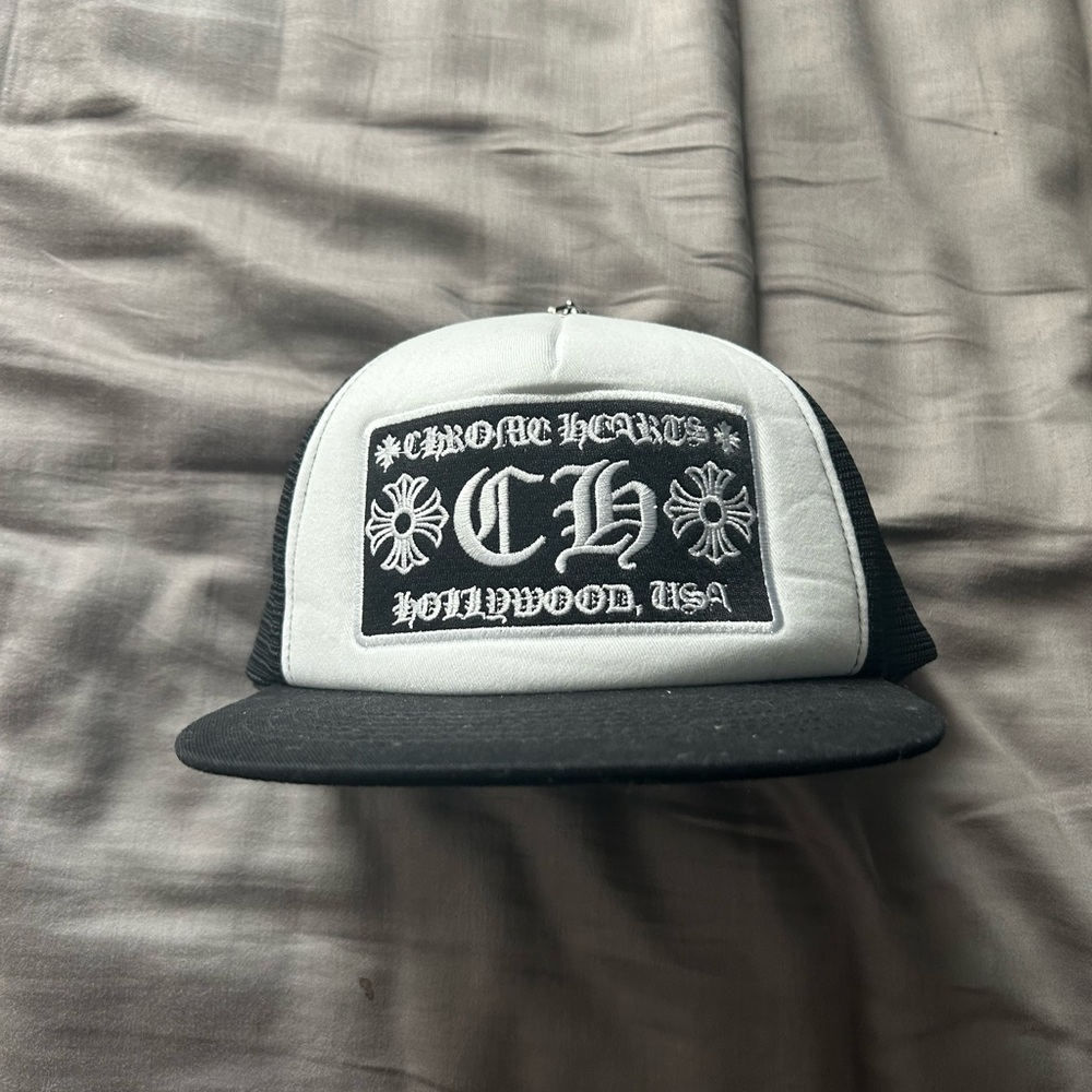 Chrome Hearts Black and White Mesh Cap